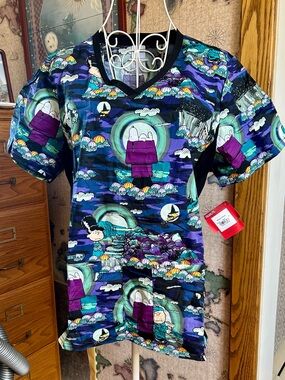 Charlie Brown Halloween Scrub Top